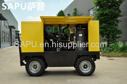 SAPU diesel mobile portable air compressor(4 wheels)