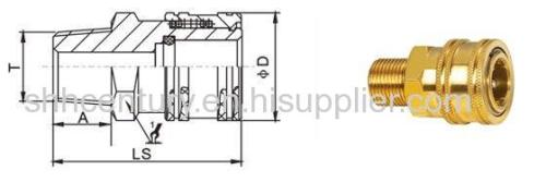 Copper ST American Dixon DQC-E Straight Through Hydraulic Quick Disconnect Coupler Set NPT 1/2