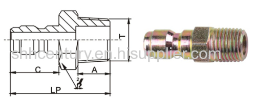 Copper ST American Dixon DQC-E Straight Through Hydraulic Quick Disconnect Coupler Set NPT 1/2