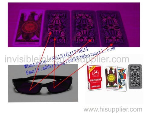 Italian regional Modiano piacentine plastic marked cards/perspective glasses/uv ink/poker cheating device/gamble cheat