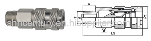 Brass Rectus 25 Type Pneumatic Air Quick Coupling Chrome Plated