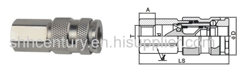 Brass Rectus 25 Type Pneumatic Air Quick Coupling Chrome Plated