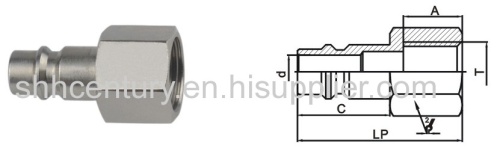 Brass Rectus 25 Type Pneumatic Air Quick Coupling Chrome Plated