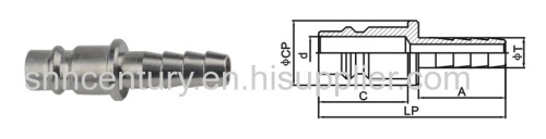 Brass Rectus 25 Type Pneumatic Air Quick Coupling Chrome Plated