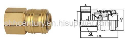 Copper Material Recuts 26KA Type Air Quick Coupling For Vacuum Pump