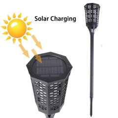 Waterproof Flame Lighting Lamps 96LED Outdoor Flickering Torches Lantern Light Sensor Solar Spotlight for Garden Lands