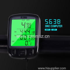 SD 563B Waterproof LCD Display Bicycle Computer Odometer Speedometer