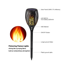 96LED Solar Torch Lights Waterproof Flickering Flames Torch Lights Wireless Outdoor Landscape Decoration Lighting Dusk