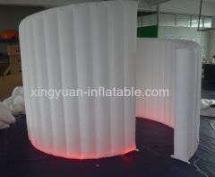 210D Oxford Fabric Inflatable White Spiral Wall For Photo Booth Tent