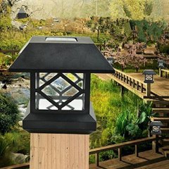 Solar Lantern Pillar/Column/Pedestal Light LED Solar Garden Landscape Street Night Lights (White Light)