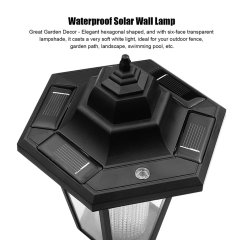 Outdoor Solar Wall Lamp LED Garden Wall Lantern Black [Energy Efficiency Class A +