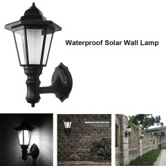 Outdoor Solar Wall Lamp LED Garden Wall Lantern Black [Energy Efficiency Class A +