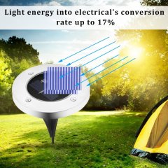 2 LED 25 Lumens Solar Power Spike Ground Floor Waterproof Garden Outdoor Lighting for Landscape Lighting/Driveway/Step/P