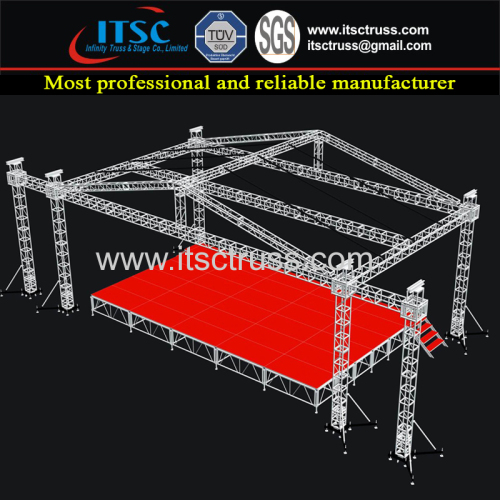 18x12x9m 6 Pillars Aluminum Truss Stage Roofing with White PVC Cover