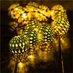 Waterproof 10 LED Solar Globe String Lights Fairy Morocco Ball Lights for Christmas Wedding Birthday Party and Garden