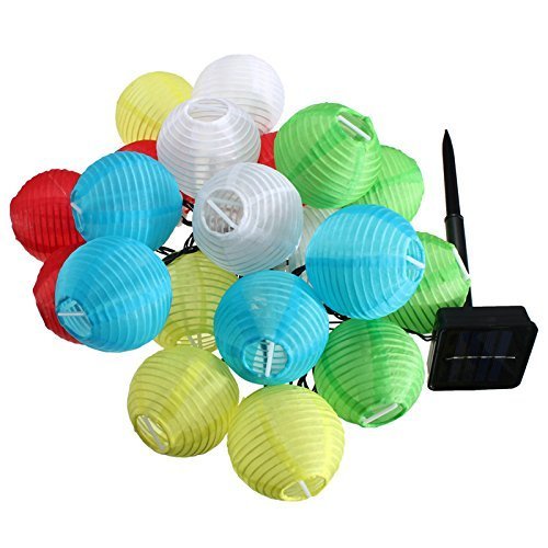 20 LED Waterproof Solar Power Lantern Lamp Festive Garden Ball String Fairy Light Multi Color