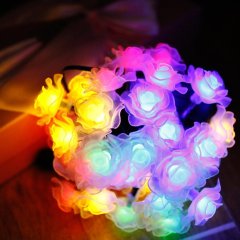 20 LED Waterproof Solar String Light Rose Solar Fairy String Lights for Christmas Garden Patio Wedding Party Fence Wind