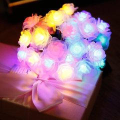 20 LED Waterproof Solar String Light Rose Solar Fairy String Lights for Christmas Garden Patio Wedding Party Fence Wind