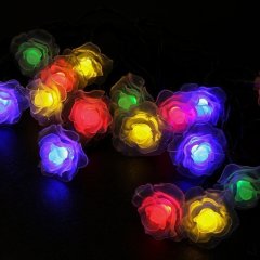 20 LED Waterproof Solar String Light Rose Solar Fairy String Lights for Christmas Garden Patio Wedding Party Fence Wind