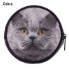 Zohra Creative Printing Round Cat Cartoon Coin Wallet