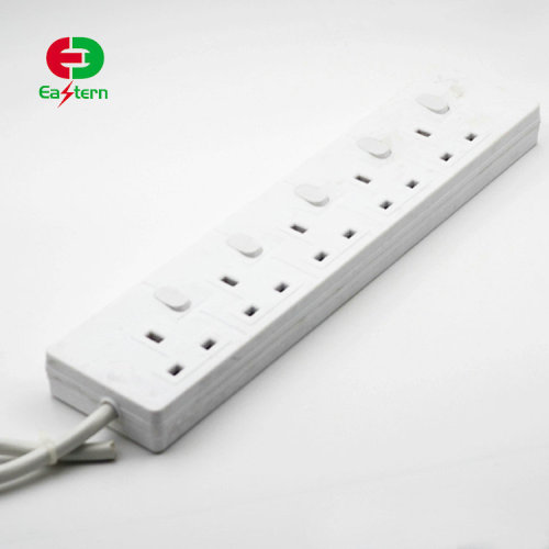 13A 250V UK 5 Outlet Power Strip Individual Switch