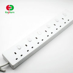 6FT UK 4-Outlet Smart Power Strip Surge Protector with 4 USB Charging Ports