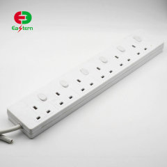 6FT UK 4-Outlet Smart Power Strip Surge Protector with 4 USB Charging Ports
