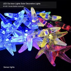 20LED Sea Star Solar String Lights Outdoor Waterproof Fairy Light String for Christmas Party Birthday Decoration