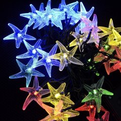 20LED Sea Star Solar String Lights Outdoor Waterproof Fairy Light String for Christmas Party Birthday Decoration