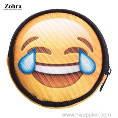 Zohra Creative Printing Round Emoji Coin Wallet