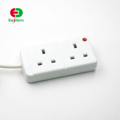 China Supplier 2 Outlet UK EU Style Electric Socket Led Power Strip