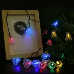 Solar Powered Bells String Lights 20 LEDs Waterproof Globe Fairy Lights for Xmas Ornaments Party Decor