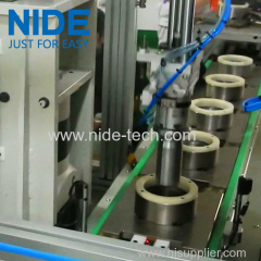 Four station with conveyor type automatic stator coil lacing machine