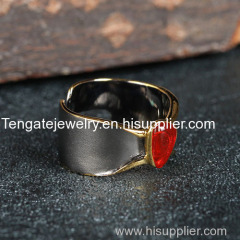 Simple design fashion silver gemstone jewelry Ring