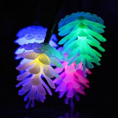 Pinecone Led String Waterproof 20ft 20LED Solar Fairy Starry Lights for Xmas Diwali Halloween Holiday Festival(multico