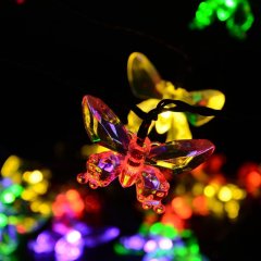 20 LED butterfly shape Waterproof Christmas Lights Decorative Lighting for Outdoor Home Fence Garden Patio LawnParty D