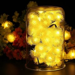 Warm White/Yellow WaterProof 20LED 4.8M/16ft Chuzzle Ball Solar Chestnut String Lgihts Wedding/Gardens/Party Decoration