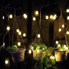 Cool-White WaterProof 20LED 4.8M/16ft Chuzzle Chestnut Ball Solar String Lgihts Wedding/Gardens/Party Decoration