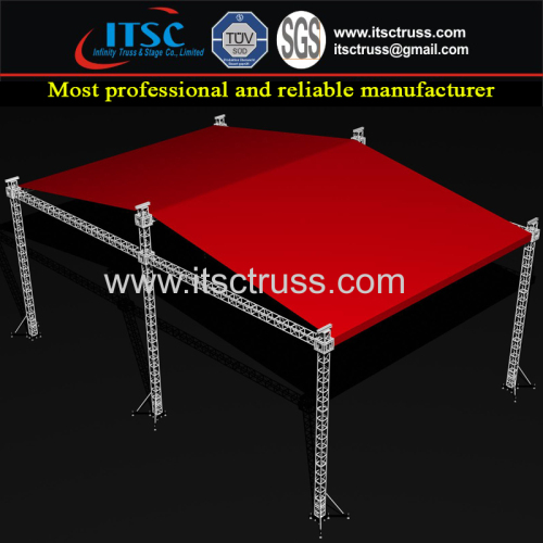 Red PVC Cover Lighting Trussing 24x12x8M Custom Roofing Trussing
