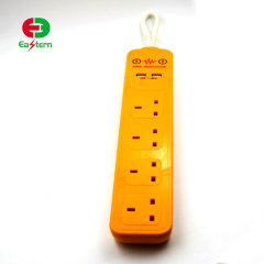 125V/15A Universal 4 Outlet Grounded Socket Power Strip 2 USB