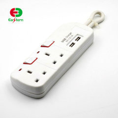 US plug Travel Power Strip with 2 AC Outlets and 2 USB Quick Charger Ports