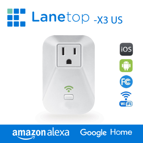 LaneTop Smart Plug No Hub Required Wi-Fi Control your Devices Works with Alexa & Google Home X3 US