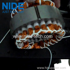 Automatic single phase motor double side stator coil winding lacing machine