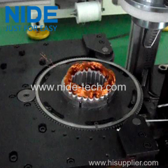 Automatic single phase motor double side stator coil winding lacing machine