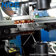 Automatic single phase motor double side stator coil winding lacing machine