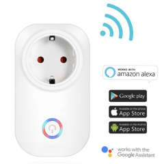 LaneTop EU Standard Smart Plug Wi-Fi Control No Hub Required Compatible with Alexa and Google X4