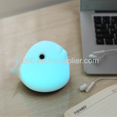 Baby Nursery Lamp Rechargeable Whale Silicone LED Soft Safe Night Lighting Sensitive Tap Control 7 Colors for Kids as Gi