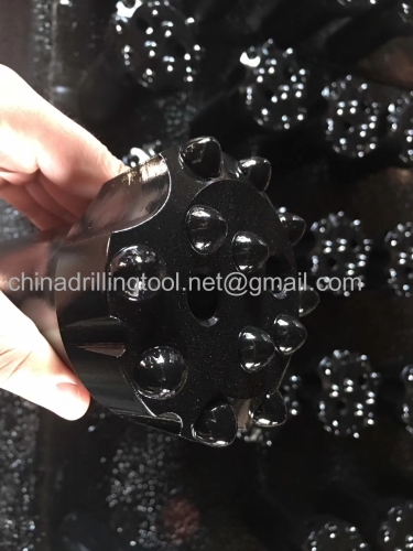 Threaded button rock drill bit