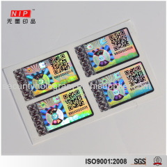 Security non removable hologram sticker