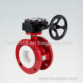 Fully fluorine lined butterfly valve